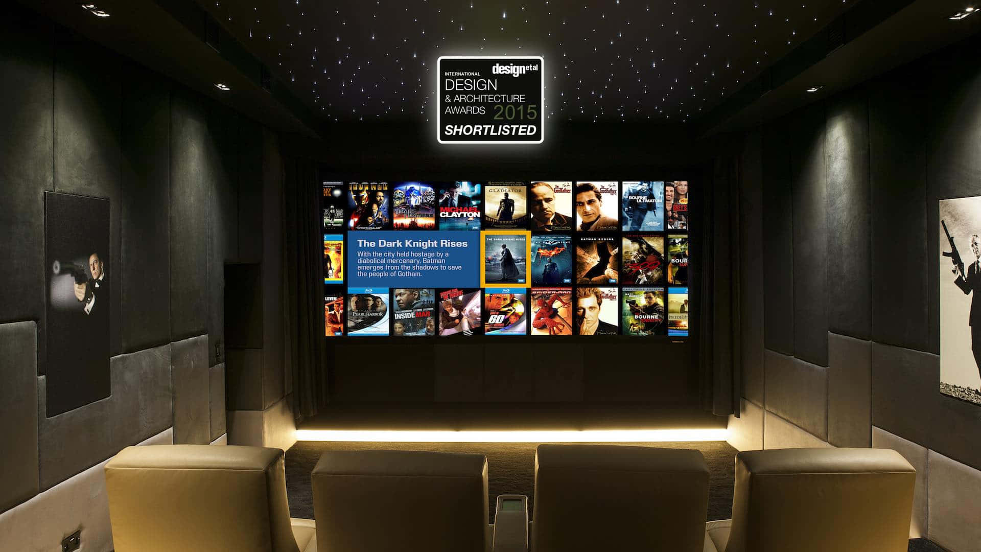 Enjoy home movie night in style with a state-of-the-art home cinema setup. Wallpaper