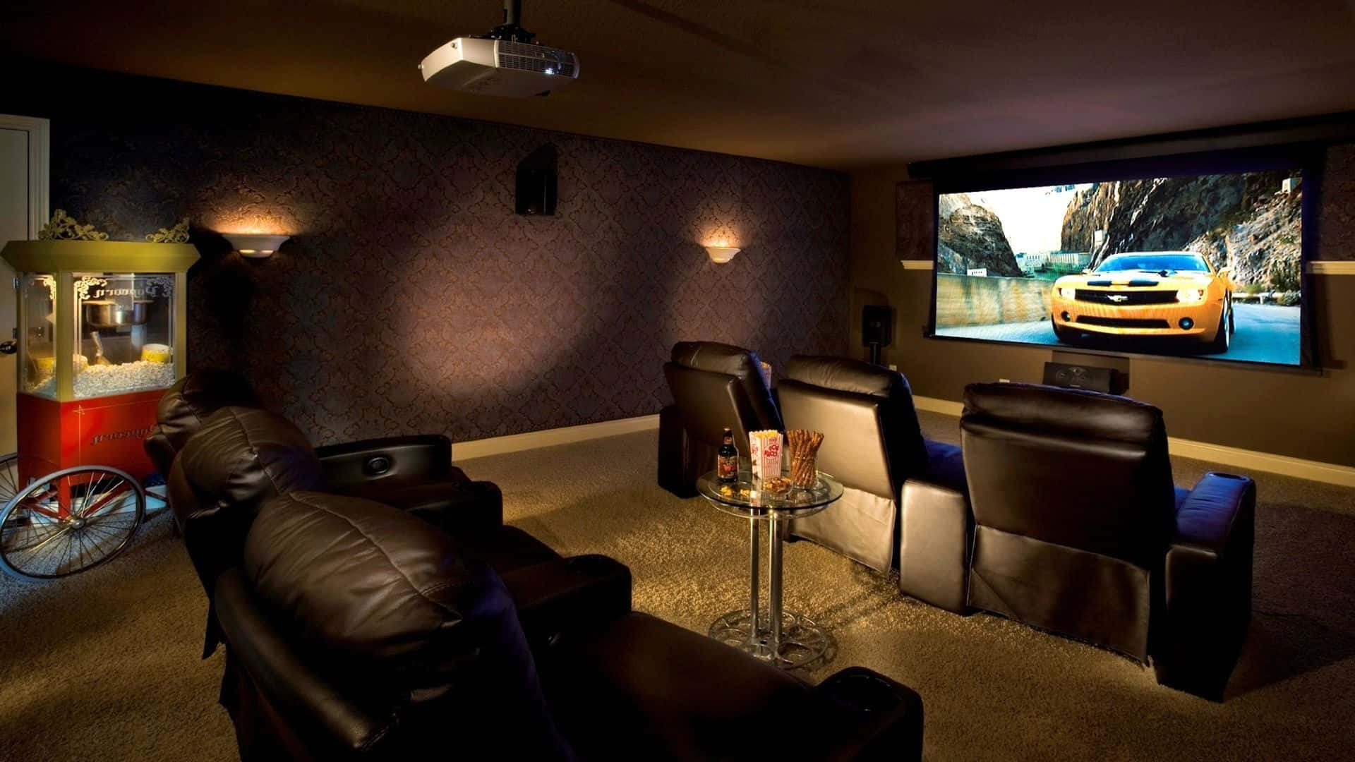 Enjoy the theater experience at home with a personal home cinema Wallpaper