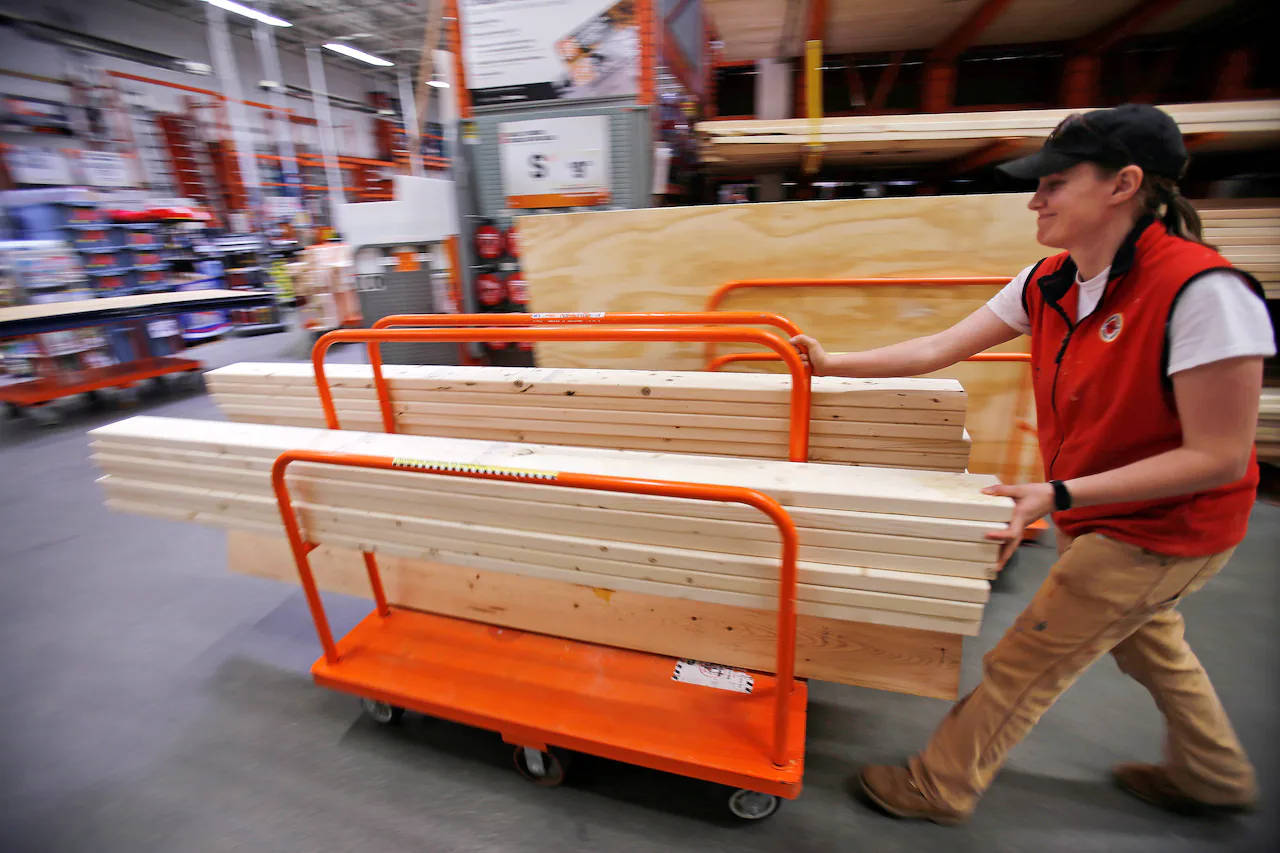 A comprehensive lumber selection at Home Depot Wallpaper