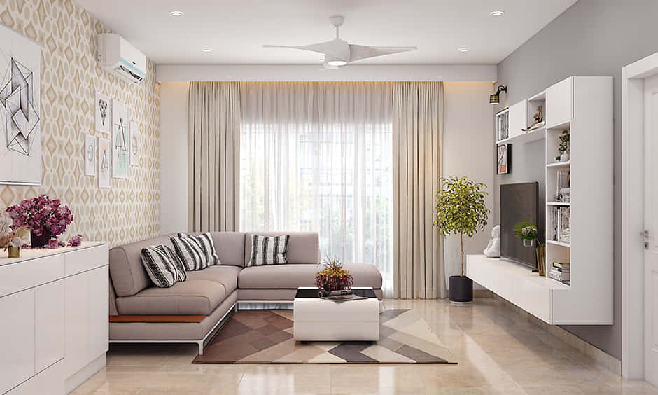 Home Interior Beige Living Room Modern Picture