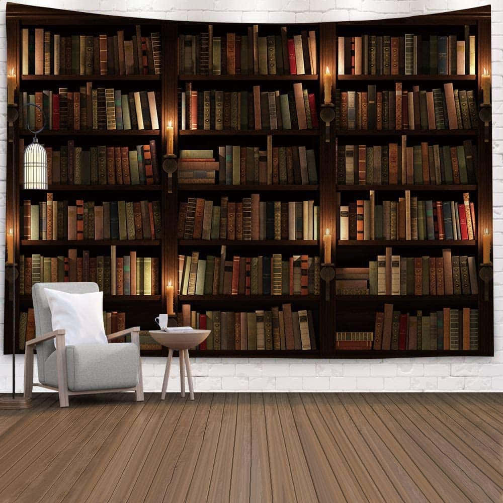 Enjoy luxury and comfort in your own Home Library Wallpaper