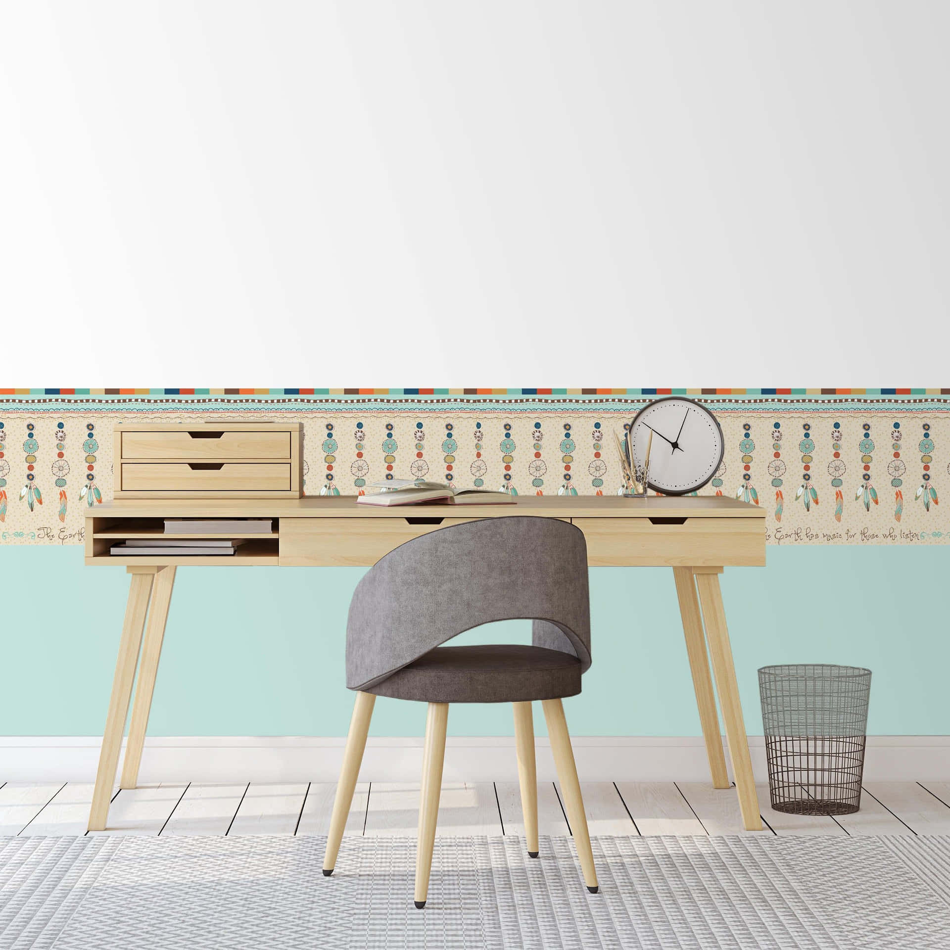 Einzimmer Mit Einem Schreibtisch Und Einem Stuhl Wallpaper