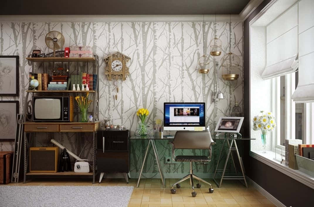 Modern and Stylish Home Office Wallpaper