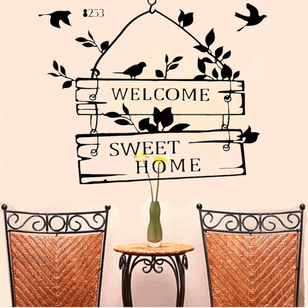 Home Sweet Home Greeting Wall Wallpaper