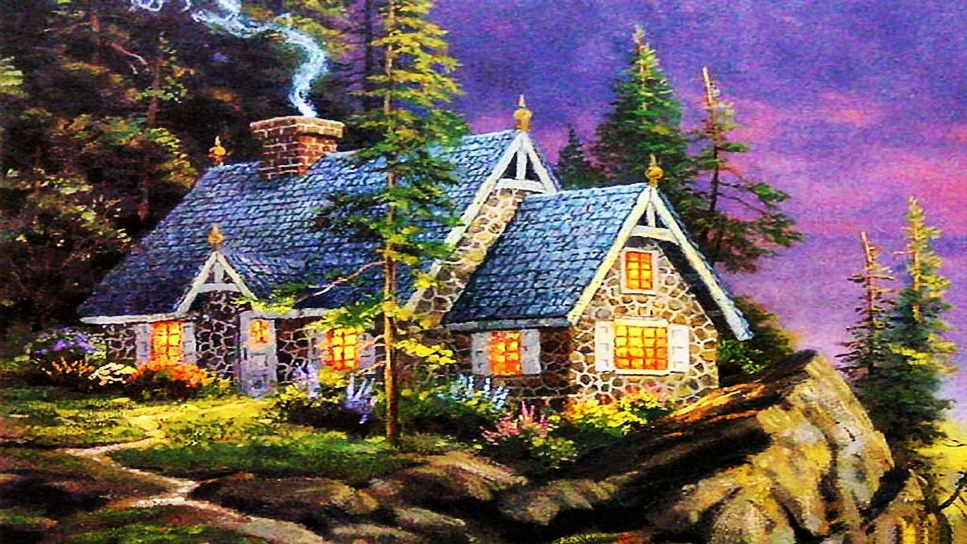 Home Sweet Home Painting Wallpaper