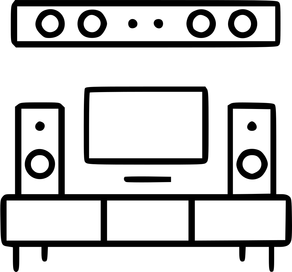 Home Theater Setup Outline PNG