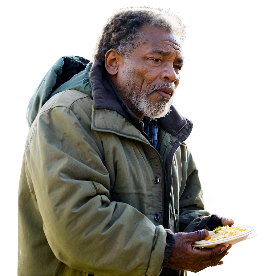 Homeless Man In Line For Food Png Img PNG