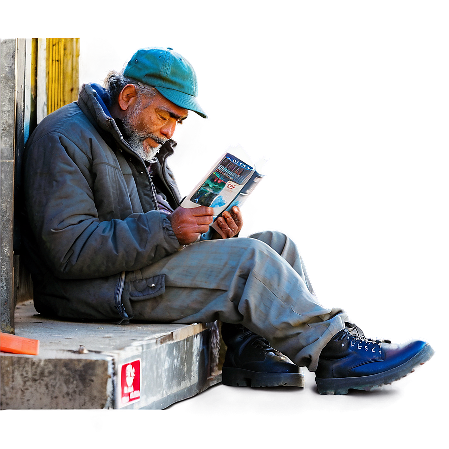 Homeless Man Reading Png Sws93 PNG