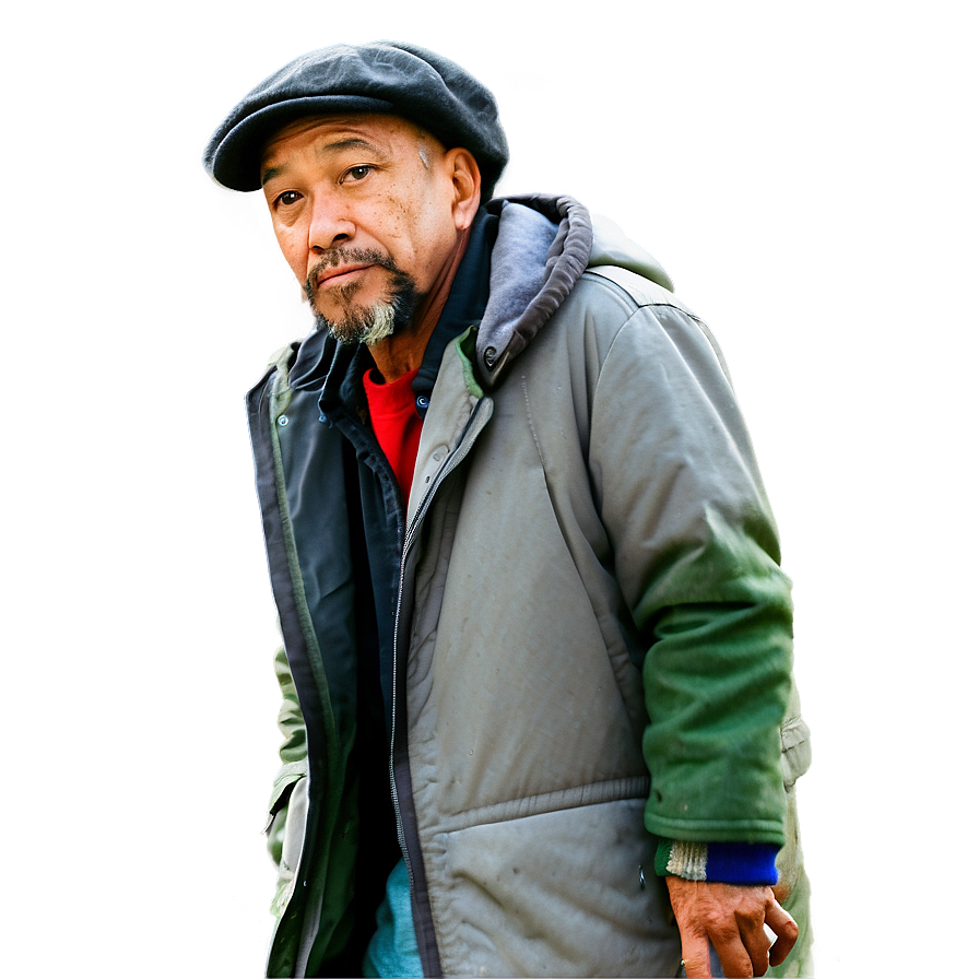 Homeless Man With Dog Png Thm PNG