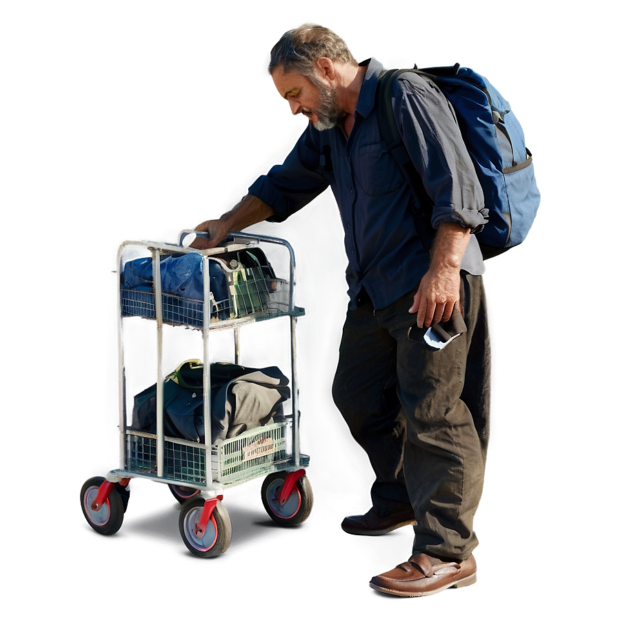 Homeless Man With Trolley Png 17 PNG