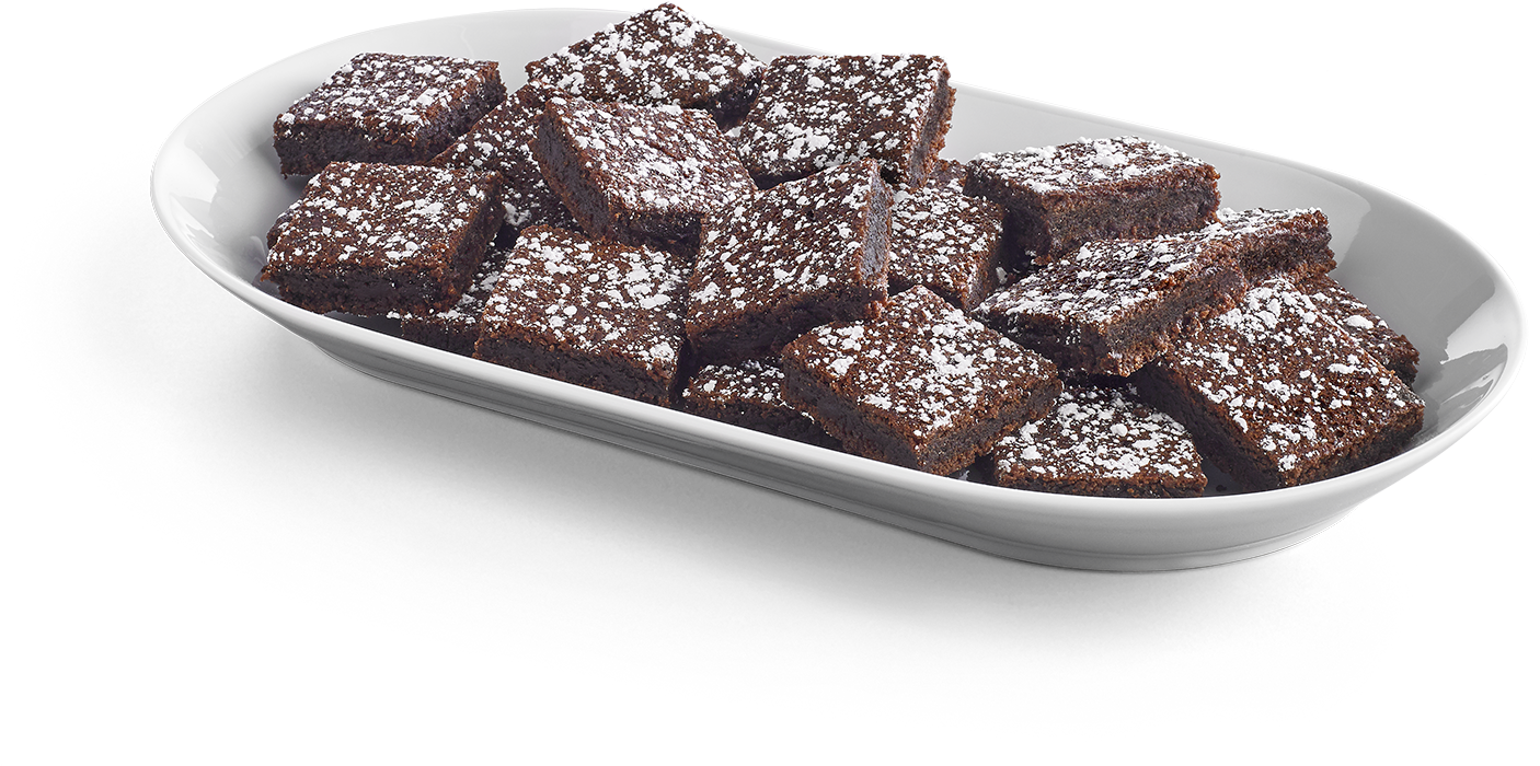 Homemade Chocolate Brownies Plate PNG