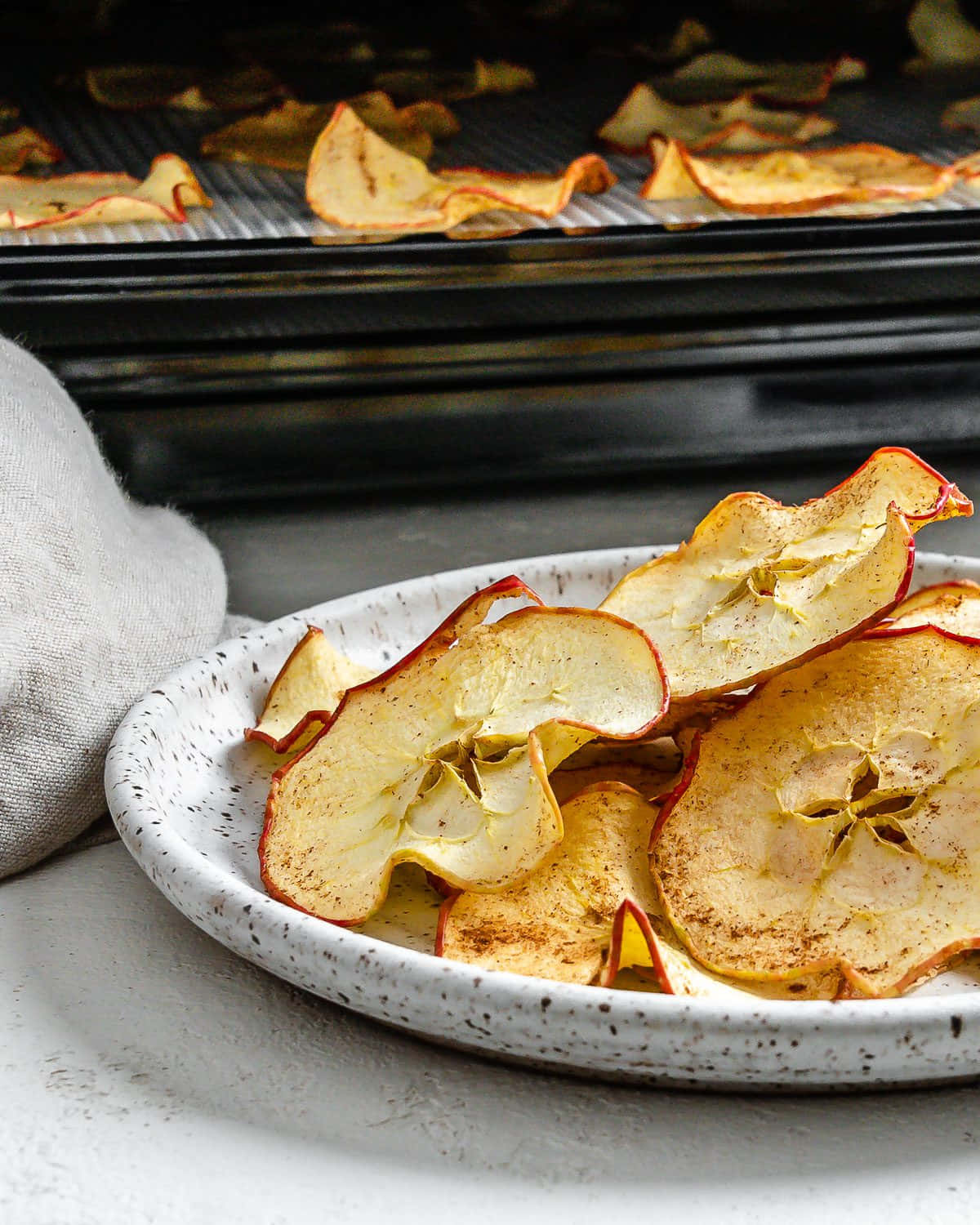 Zelfgemaakte Kaneel Appelchips Achtergrond