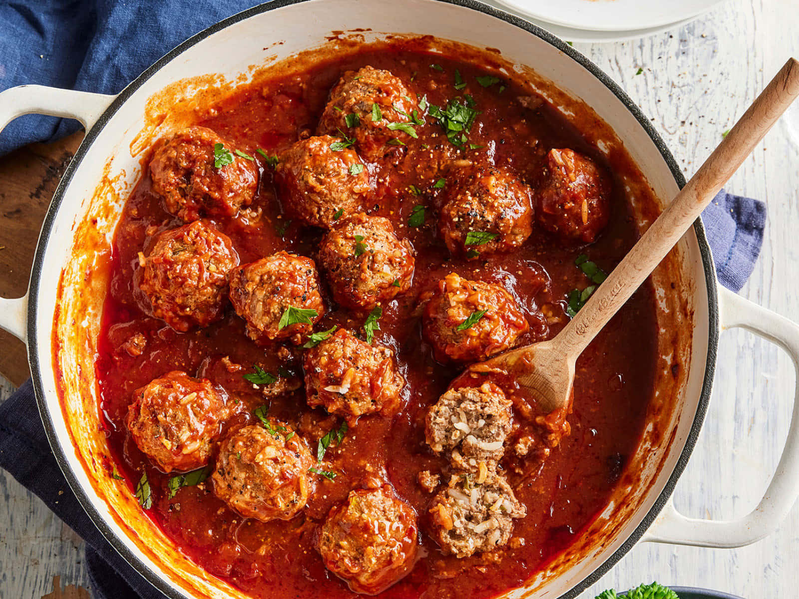 Homemade Meatballsin Tomato Sauce.jpg Wallpaper