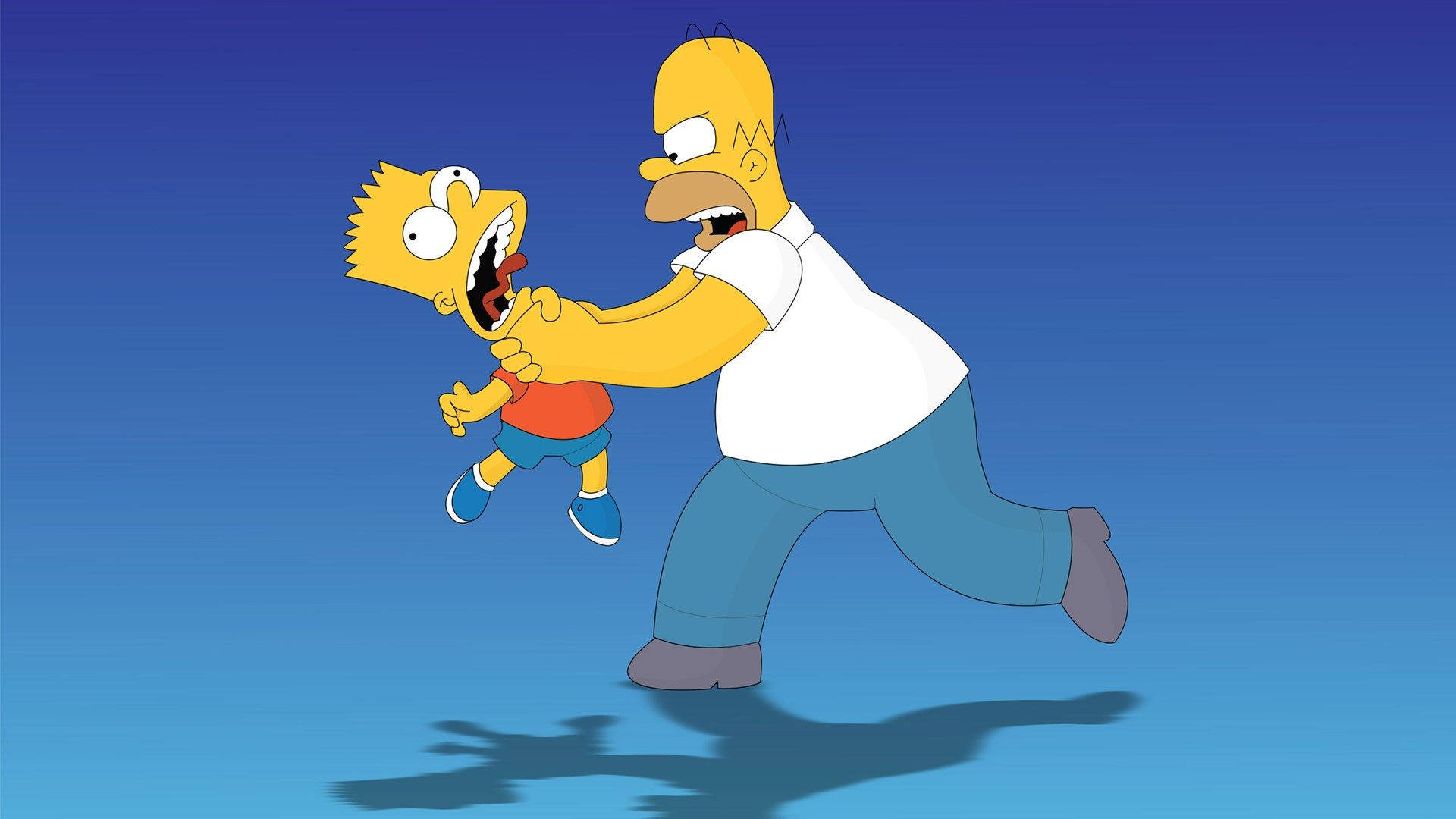Homeroch Bart Från The Simpsons. Wallpaper