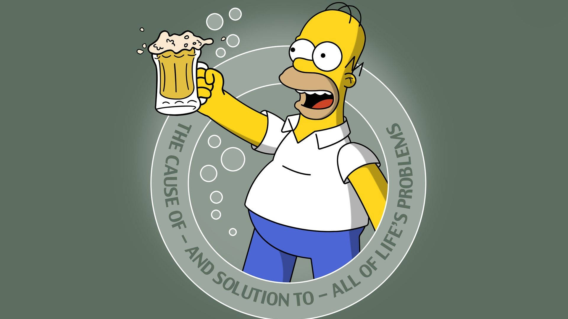 Homer Från Simpsons Dricker Alkohol Wallpaper