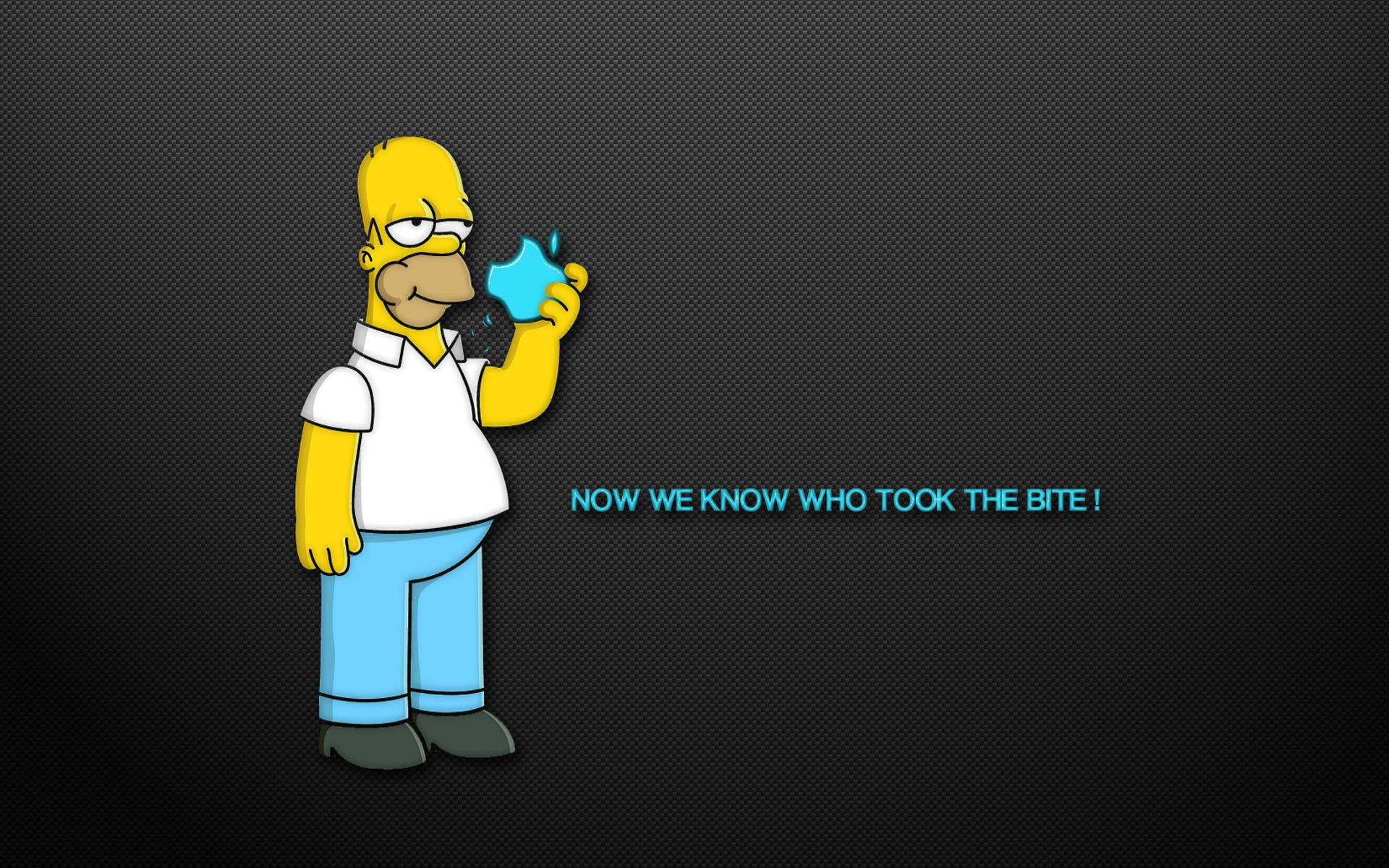 Homer From The Simpsons Eating Apple Wallpaper