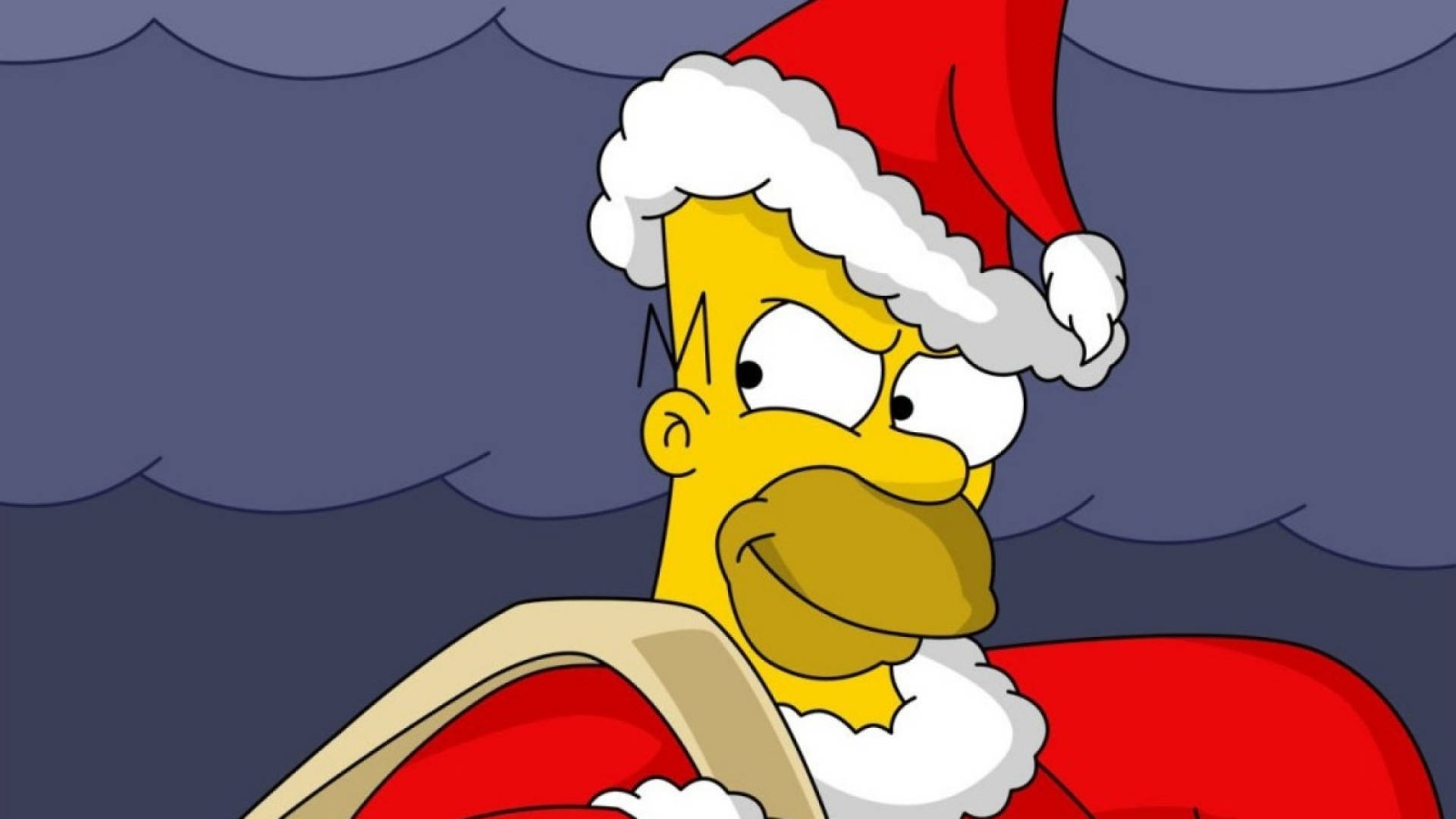 Homer Simpson As Santa Claus Wallpaper