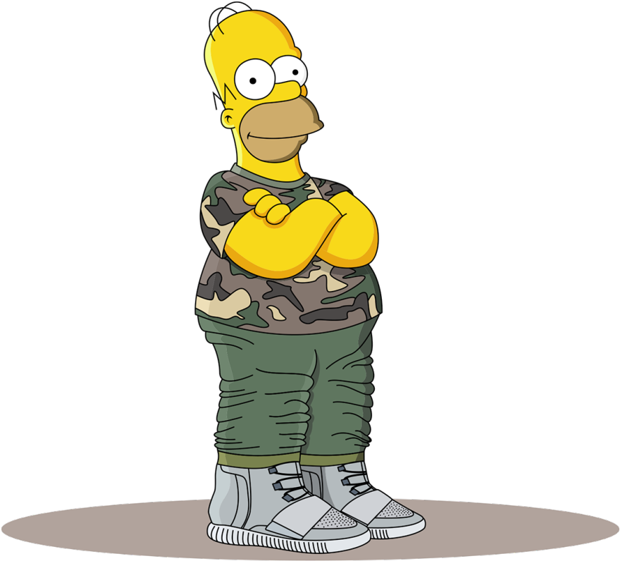Homer Simpson Camouflage Outfit Sneakers PNG