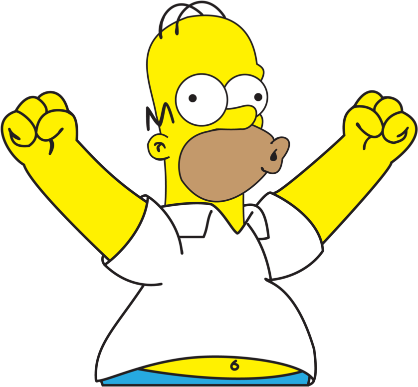 Homer Simpson Celebrating PNG