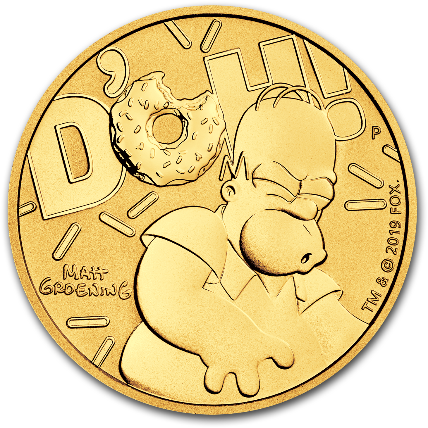 Homer Simpson Donut Coin PNG
