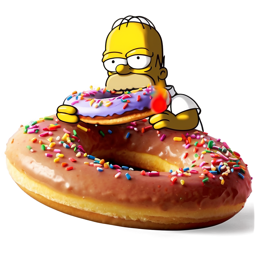 Download Homer Simpson Eating Donut Png Bwq | Wallpapers.com