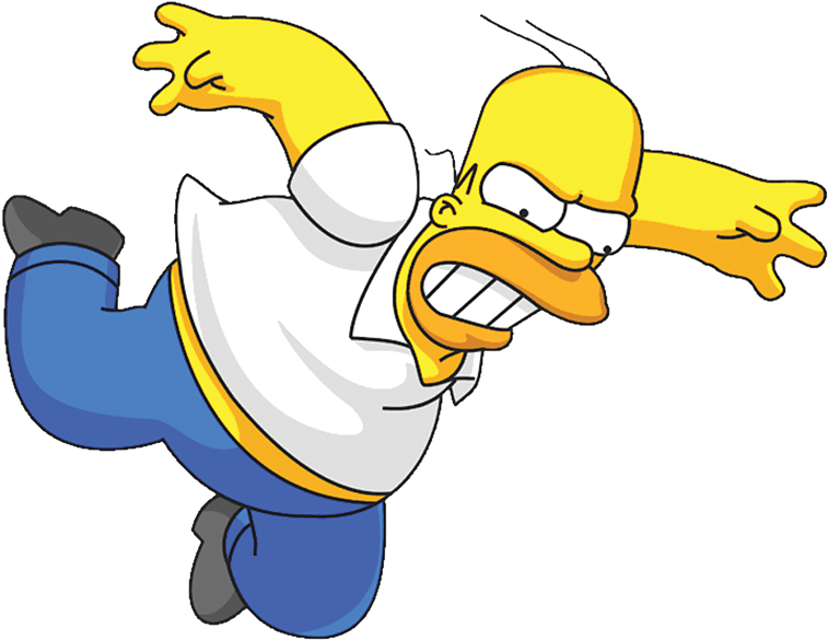 Homer Simpson Falling Down PNG