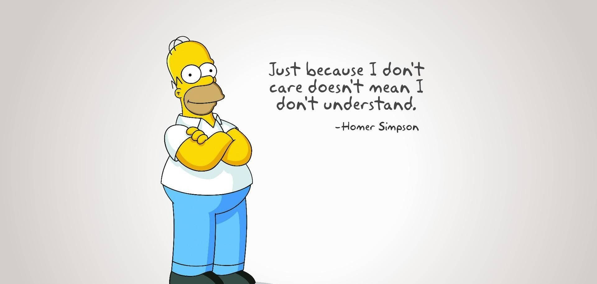 Homer Simpson Funny And Meaningful Quote Wallpaper