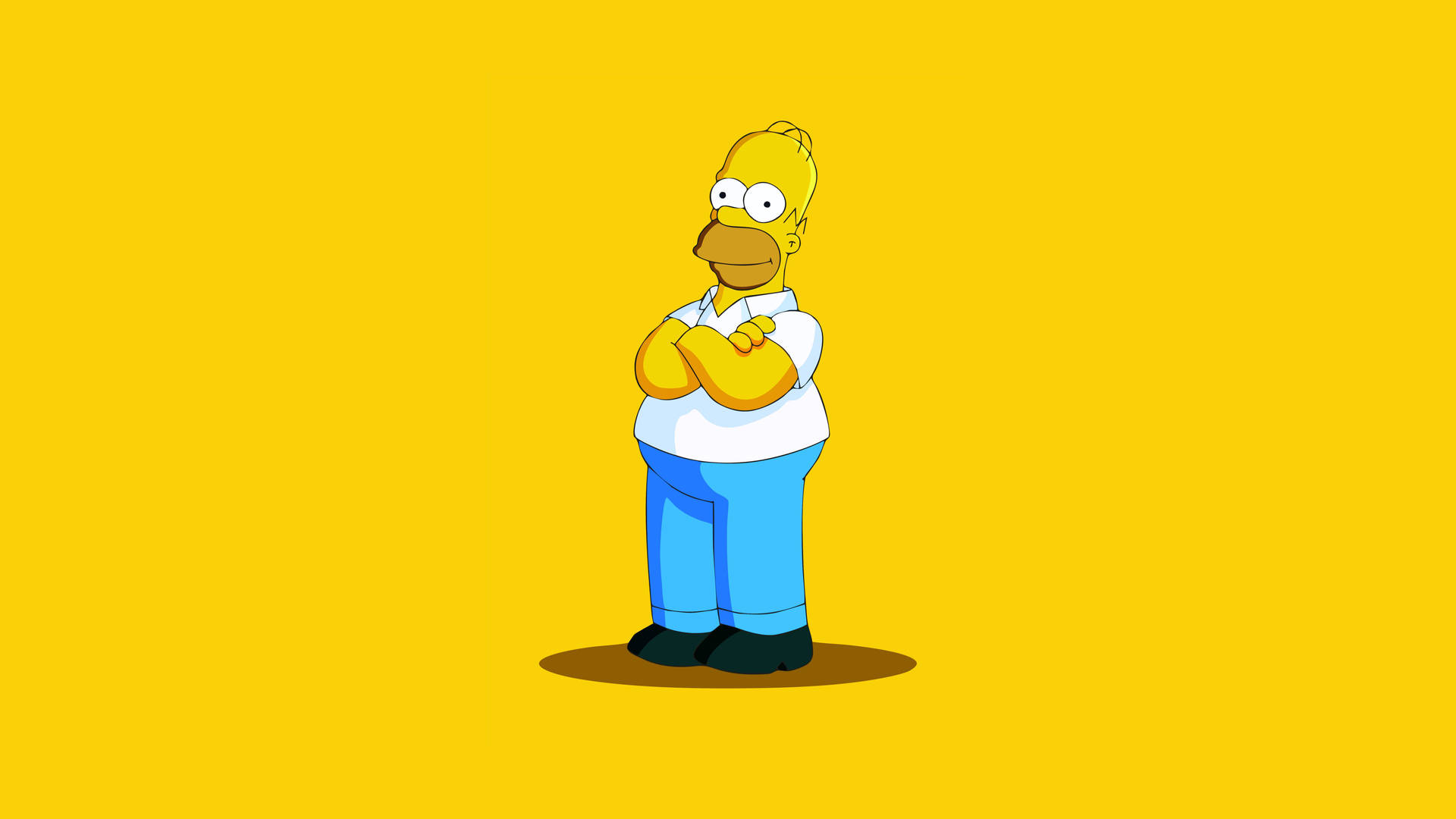 Homer Simpson's trademark silly facial expression Wallpaper