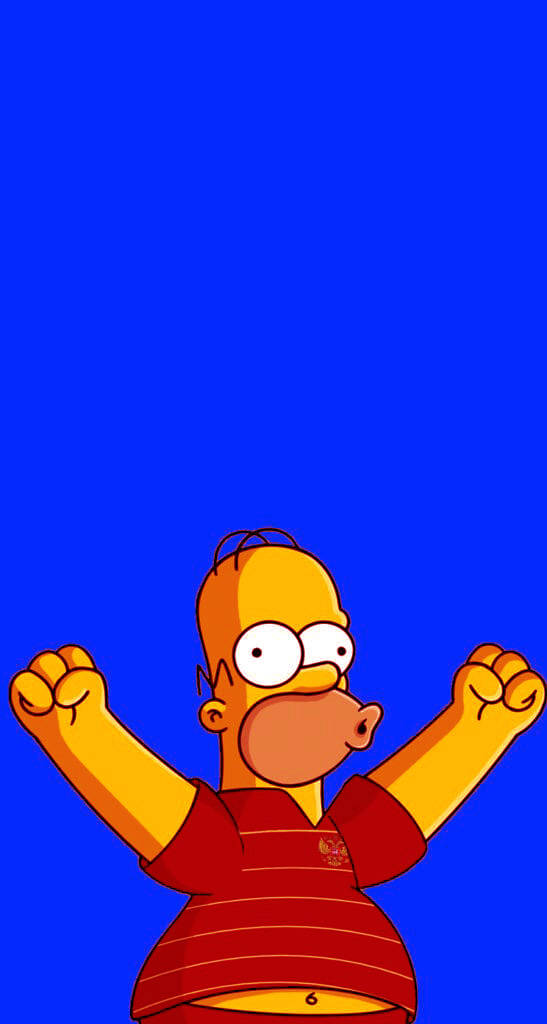 Homer Simpson griner hysterisk Wallpaper