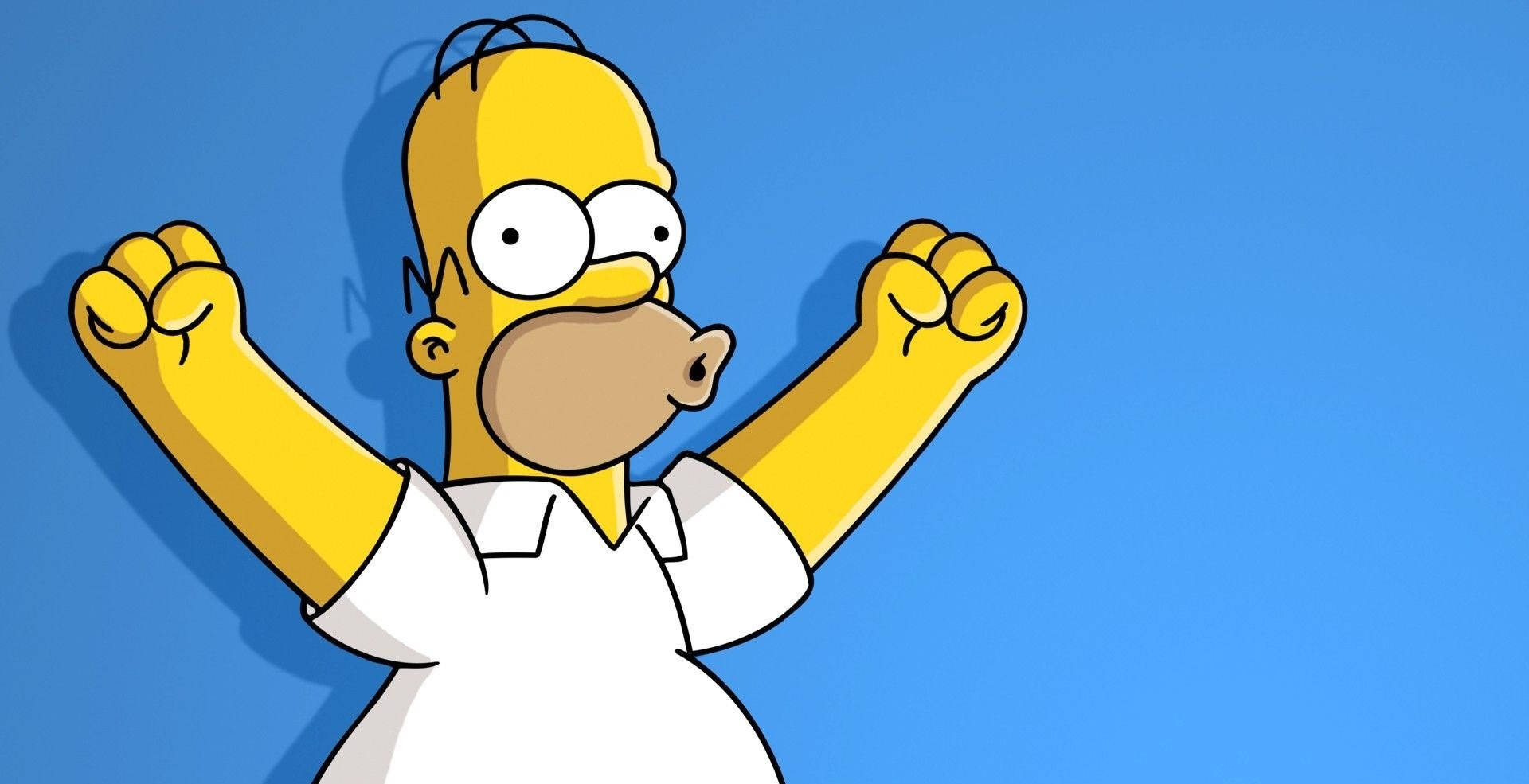 Homer Simpson er fanget i et klassisk øjeblik af komik! Wallpaper