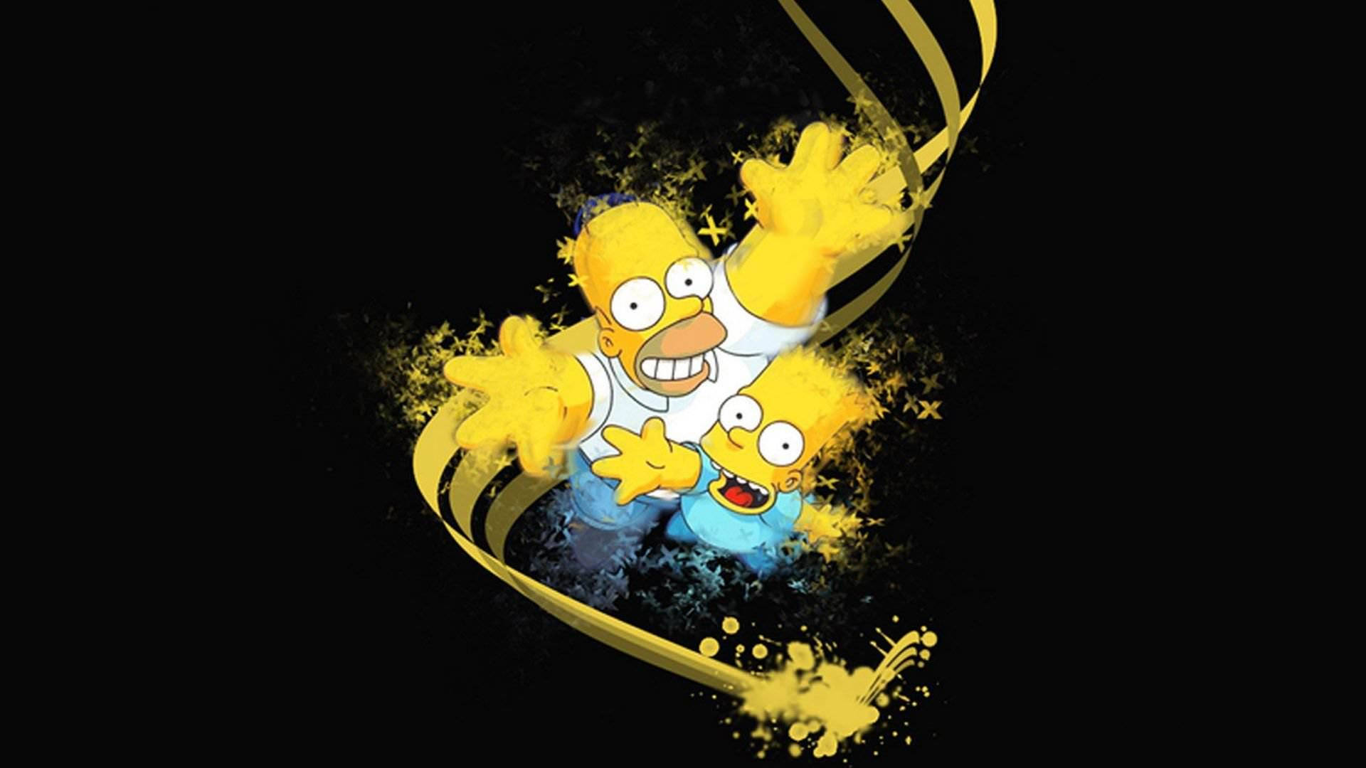 Bart And Homer Simpson Funny Wallpaper