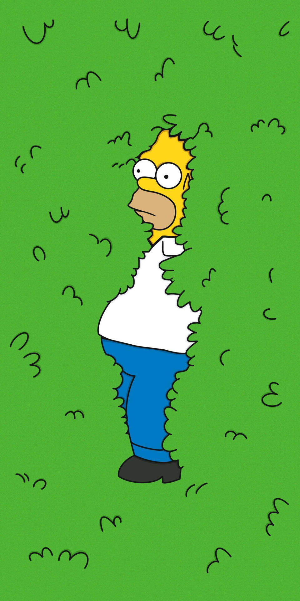 Forested Homer Simpson Funny Wallpaper