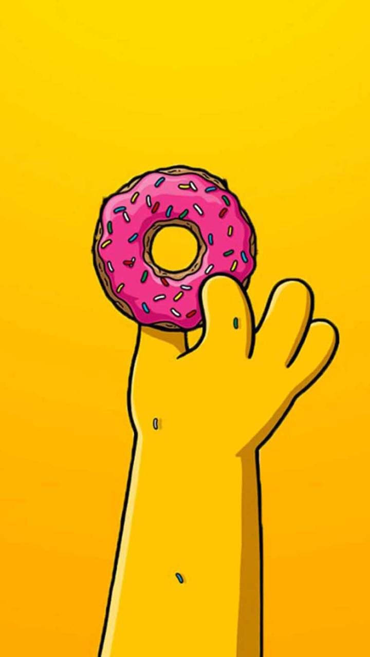 Homer Simpson Holding A Donut Wallpaper