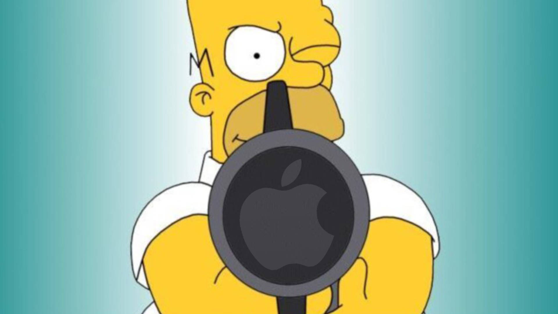 Homer Simpson Holding A Pistol Wallpaper