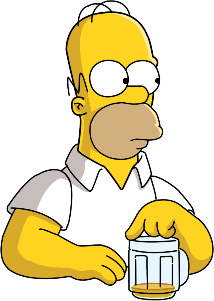 Homer Simpson Holding Beer Mug PNG