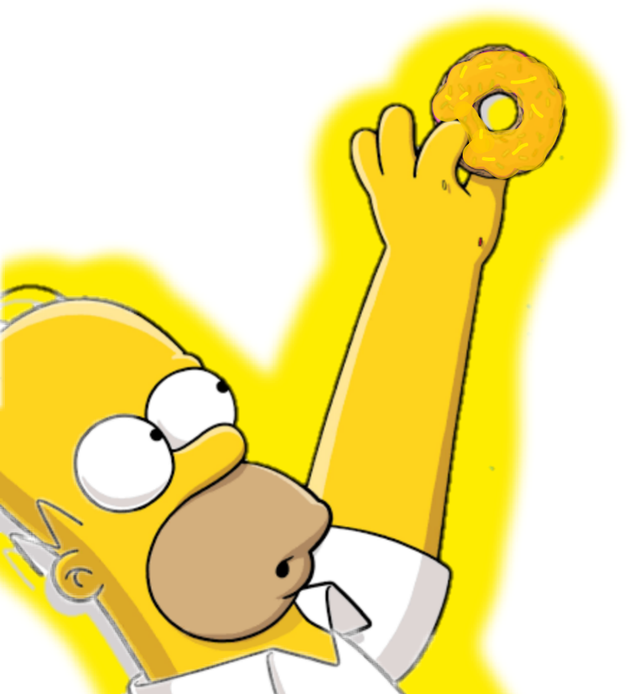 Homer Simpson Holding Donut PNG