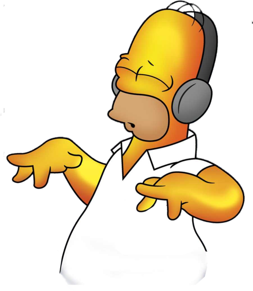 Homer Simpson Listening Music PNG