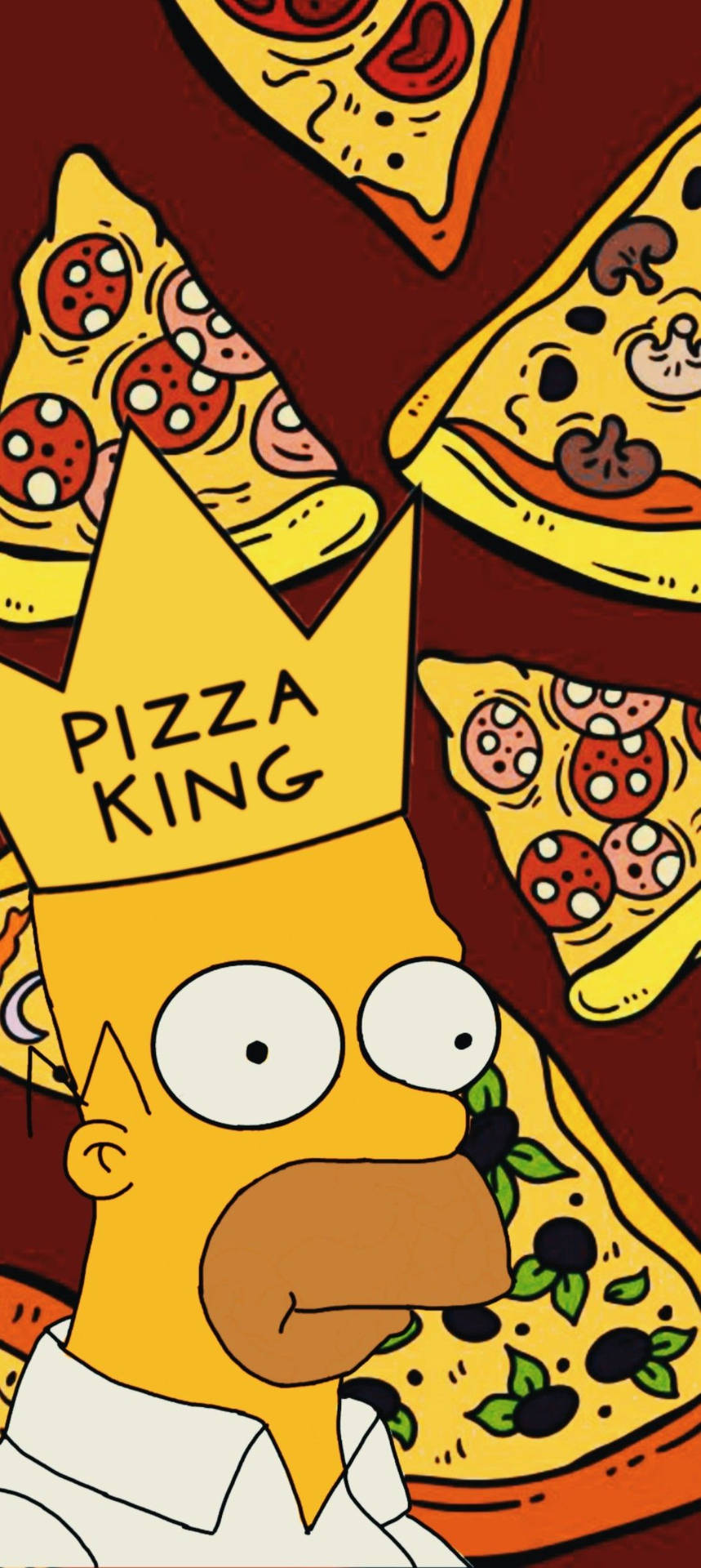 Homer Simpson Pizza King Wallpaper