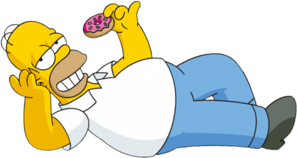 Homer Simpson Relaxingwith Donut.png PNG
