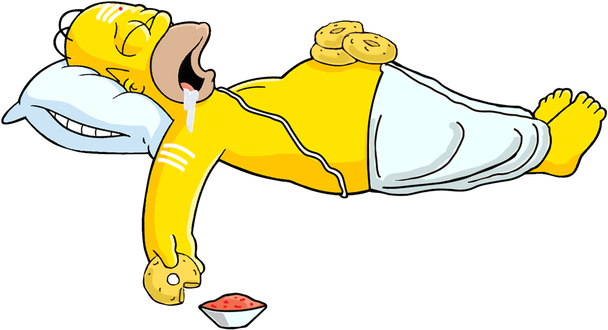 Homer Simpson Sleepingwith Donuts PNG