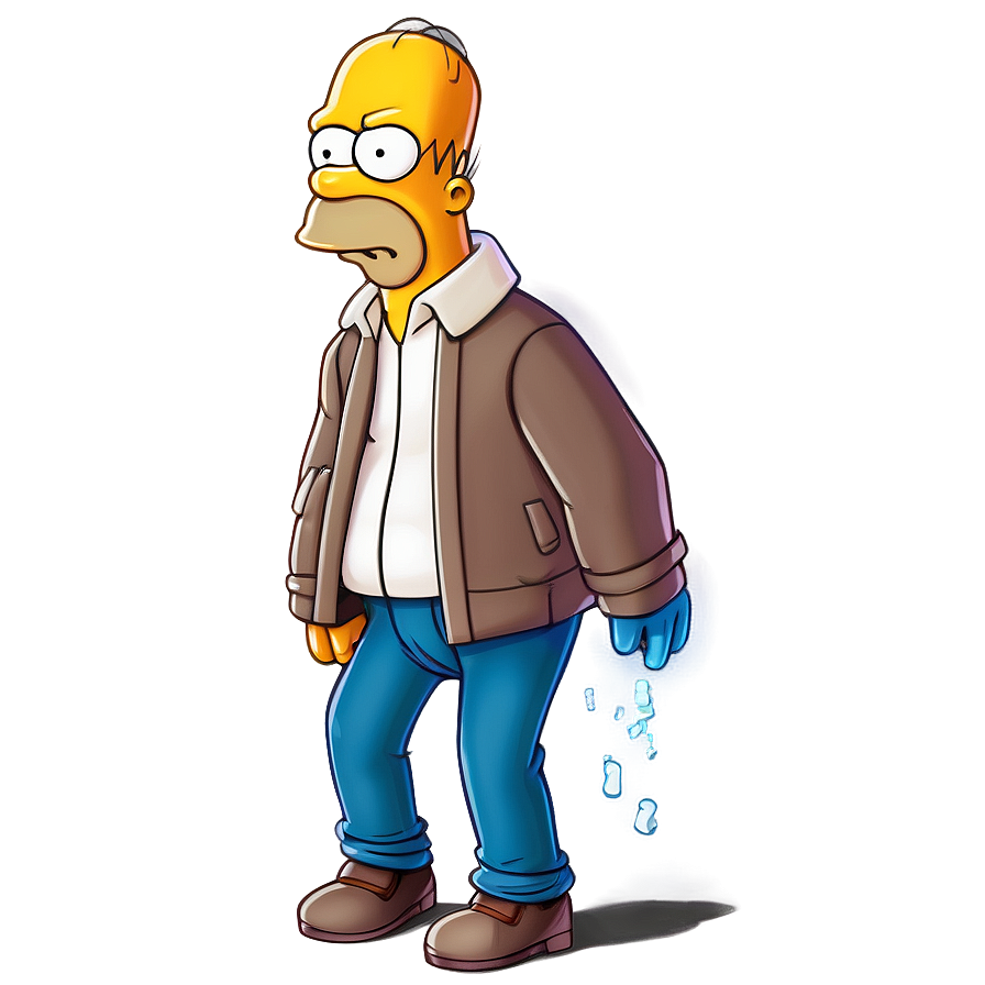 Homer Simpson Winter Cold Png Rpe81 PNG