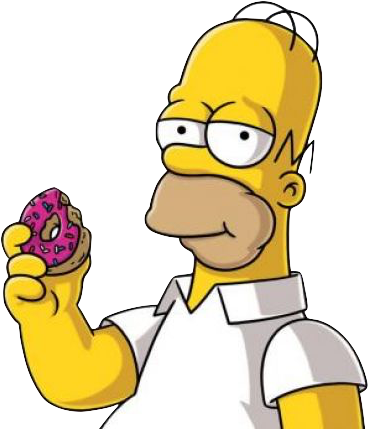 Download Homer Simpson With Donut.png | Wallpapers.com