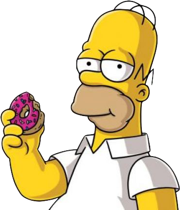 Homer Simpson With Donut.png PNG