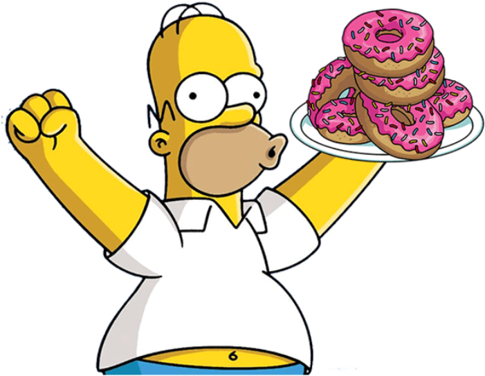 Homer Simpsonwith Donuts PNG