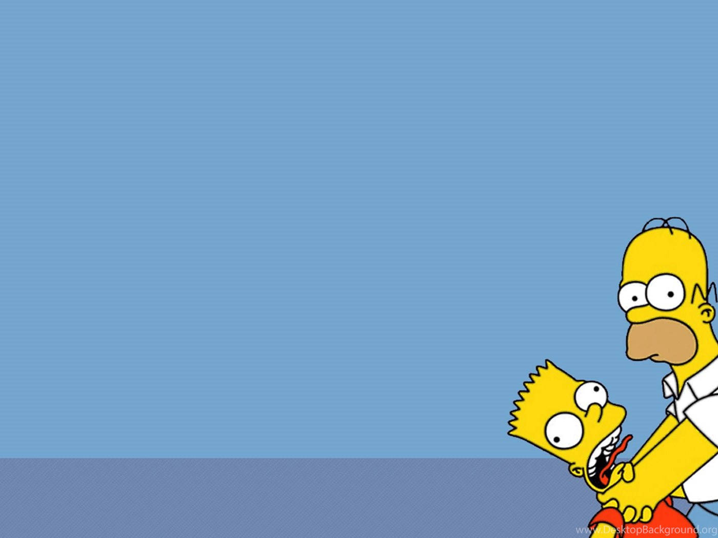 Homer Strangola Bart Divertente Cartone Animato Sfondo