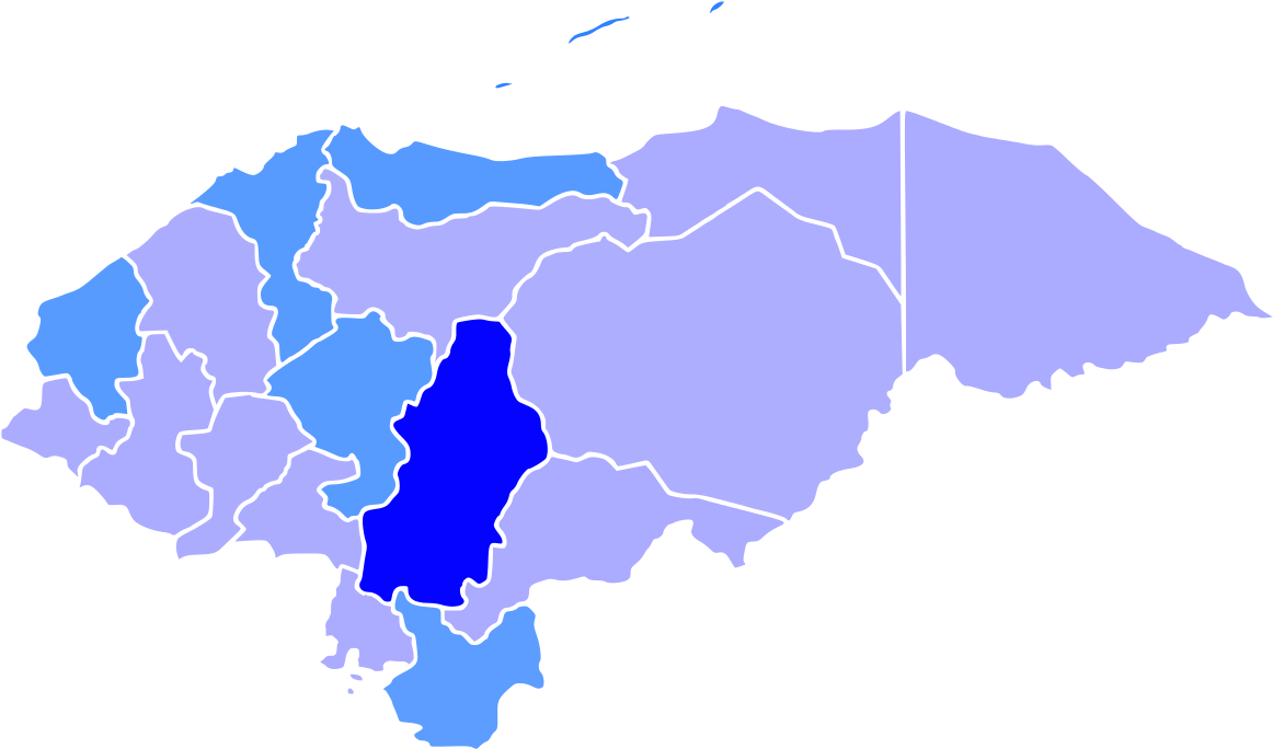 Honduras Administrative Division Highlighted PNG