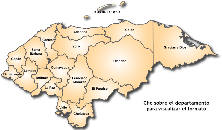 Honduras Administrative Divisions Map PNG