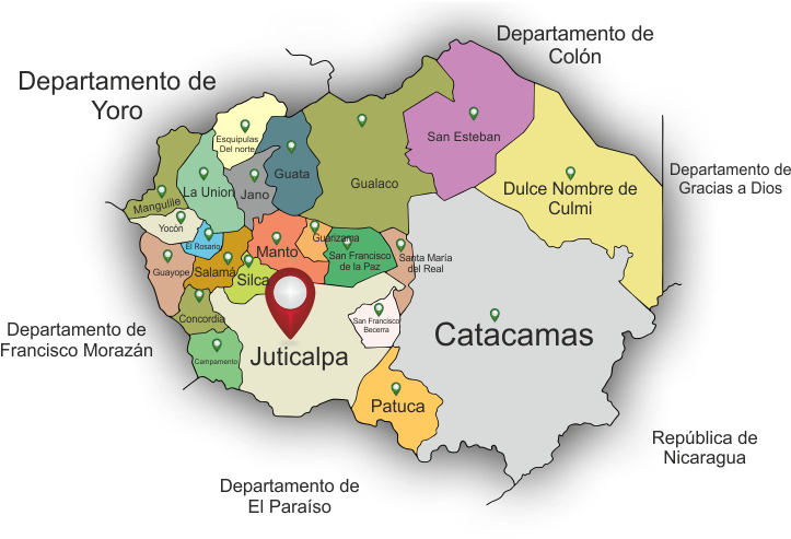 Honduras Catacamas Region Map PNG