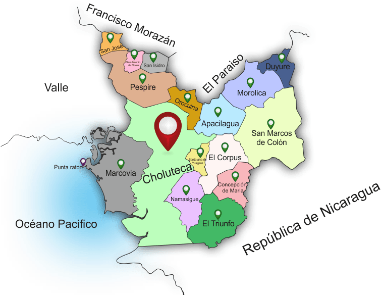 Honduras Choluteca Region Map PNG