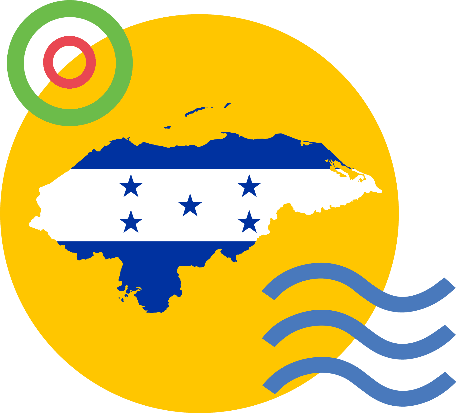 Honduras Map Flag Graphic PNG